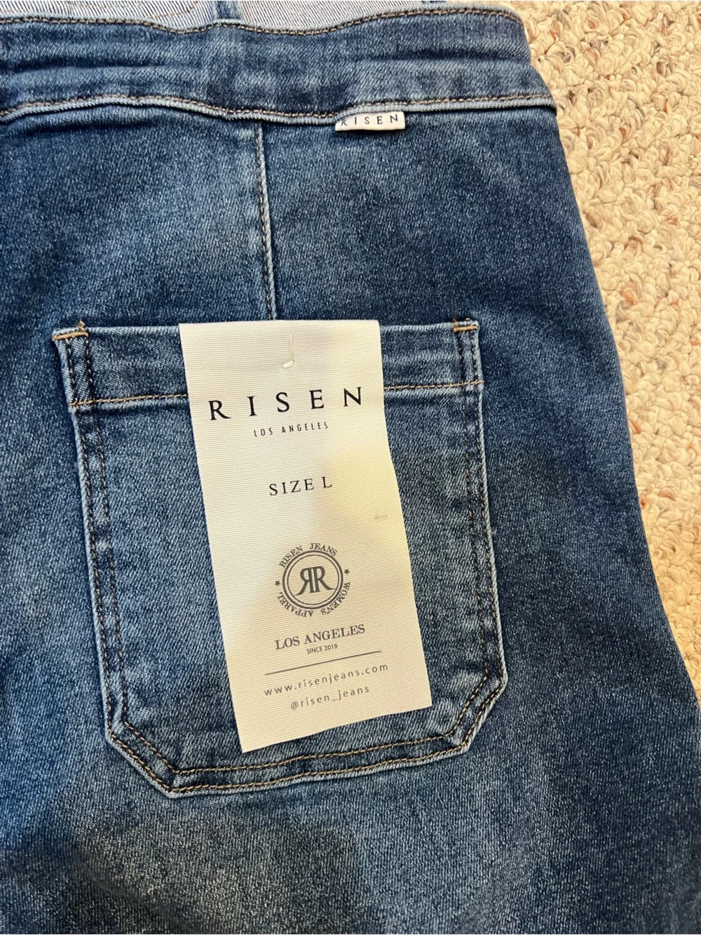 Risen cropped Denim Wide-Leg Overalls - NWT - Picture 9 of 13
